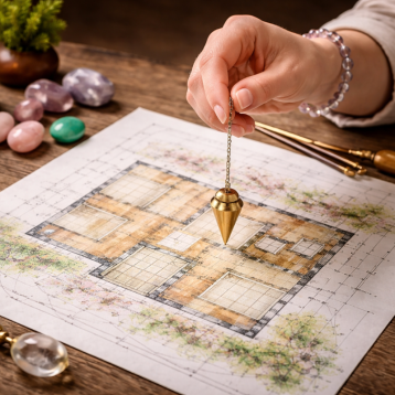 Pendule et plans sur table en bois