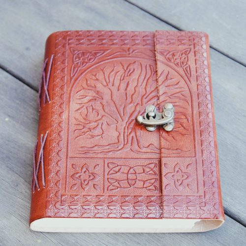 Carnet en cuir arbre de vie