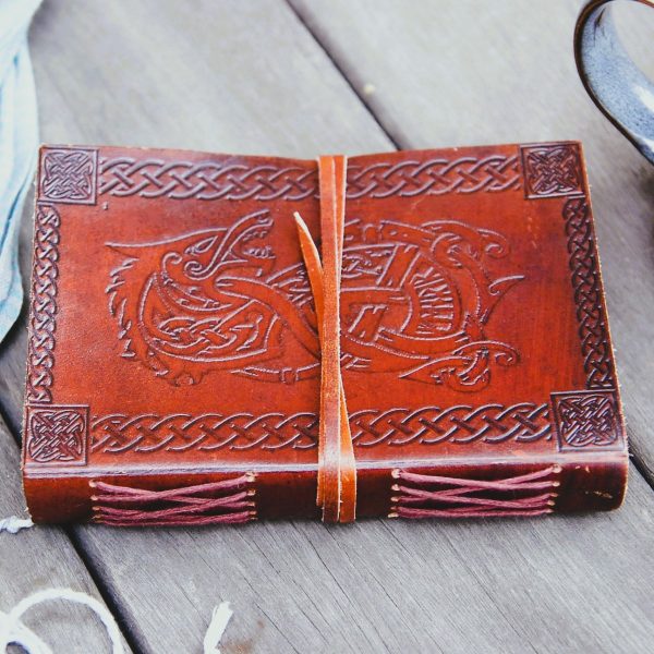 carnet-cuir-marron-dragon Carnet en cuir dragon