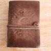Journal thérapie en cuir (soleil-lune)