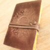 Journal thérapie en cuir (soleil-lune)